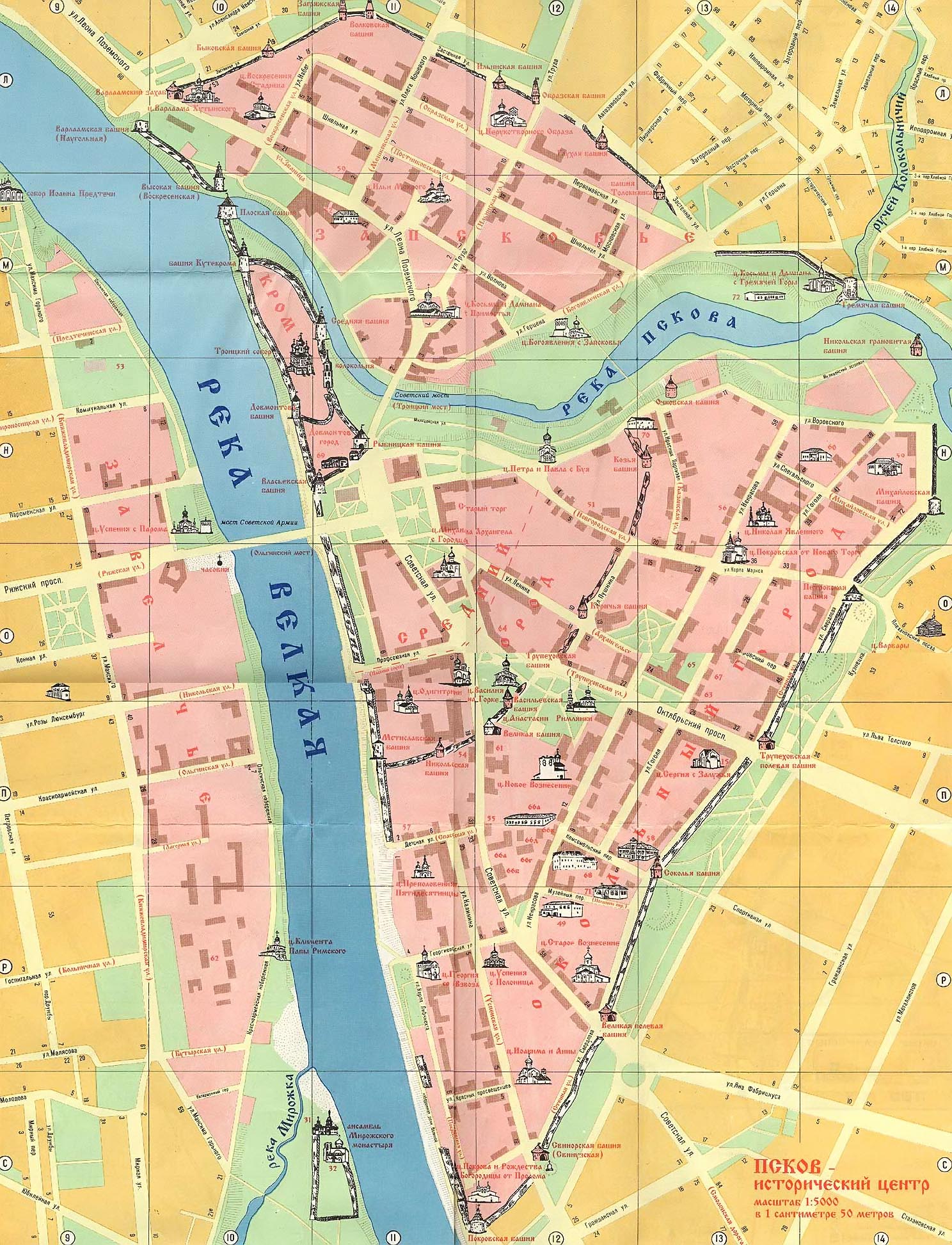 Интерактивная карта архитектурных памятников Пскова